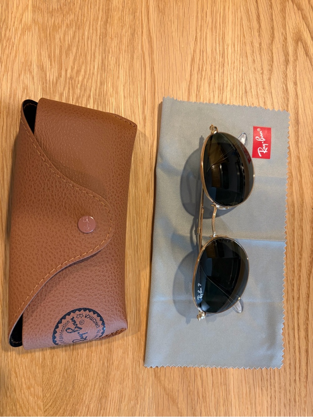 Ray-Ban Gold Frame polarized Sunglasses Round Metal